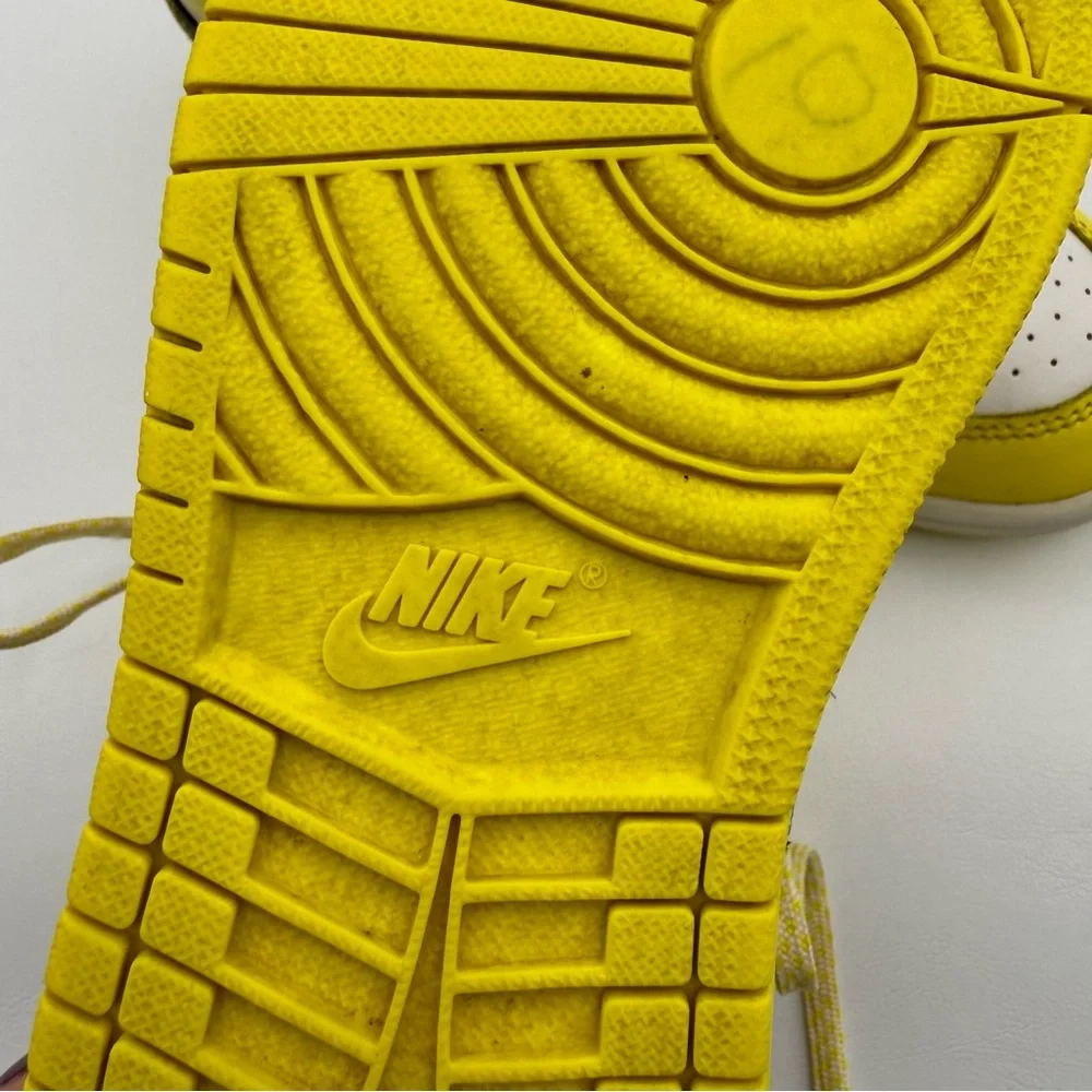 Nike Air Jordan 1 Mid GS “Dynamic Yellow Floral” Rose Patch Sneakers Size 1Y